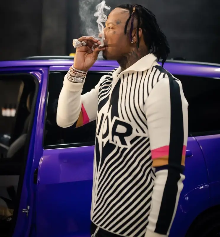 Moneybagg Yo outfit in Dior, Amiri, and Rick Owens, 2022