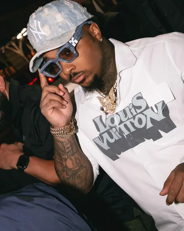 Doe Boy outfit in Louis Vuitton, Lanvin, and Off-White, 2022