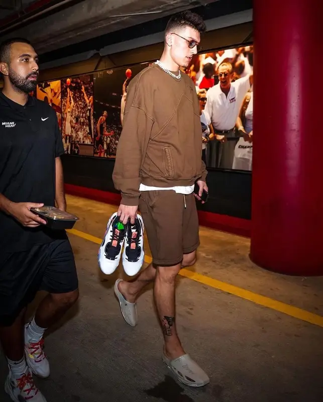 Tyler Herro outfit in Rhude, Nike, and Alyx, 2022