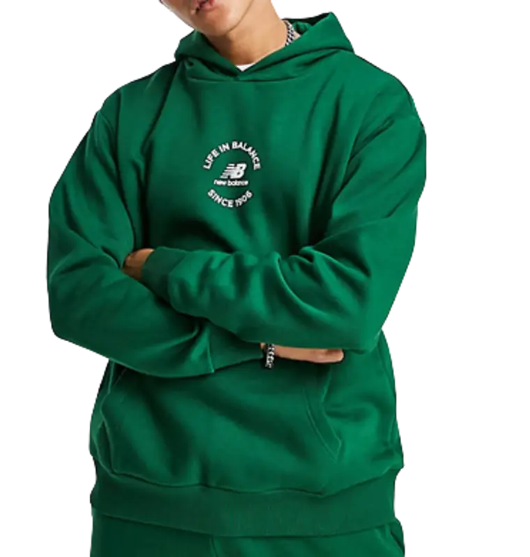 New Balance Life in balance hoodie in green $50