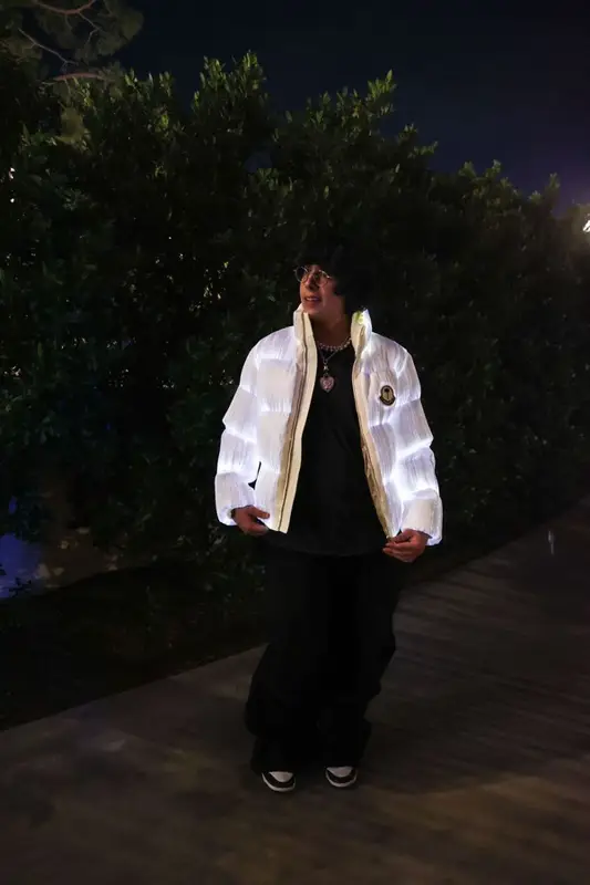 Zzz. outfit in Moncler, Chrome Hearts, and Palm Angels, 2022