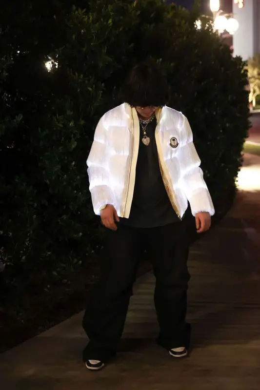 Zzz. outfit in Moncler, Chrome Hearts, and Palm Angels, 2022