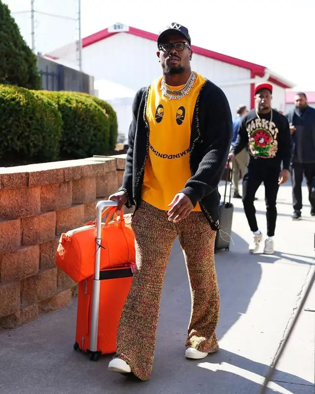 Von Miller outfit in Mastermind, Marni, and Rick Owens, 2022