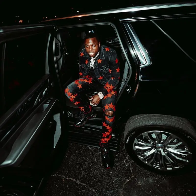 BandMan Kevo outfit in Amiri, Christian Louboutin, and Chemist, 2022