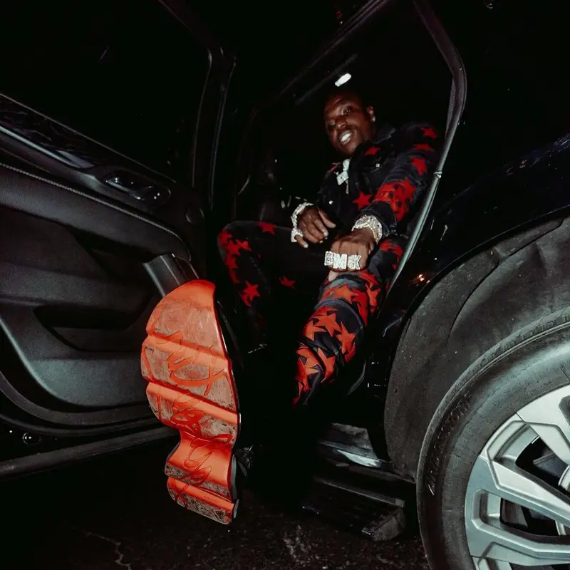 BandMan Kevo outfit in Amiri, Christian Louboutin, and Chemist, 2022