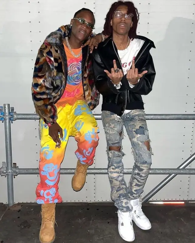 Lil Tecca outfit in Yohji Yamamoto, Enfants Riches Deprimes, and Ray-Ban, 2022