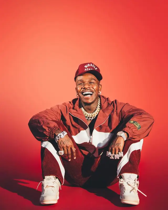 DaBaby outfit in Rhude, Jordan, and Off-White, 2022