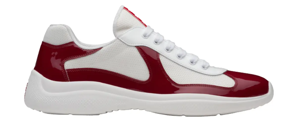 Prada America's Cup Bicolor Red Trainer Sneakers $850