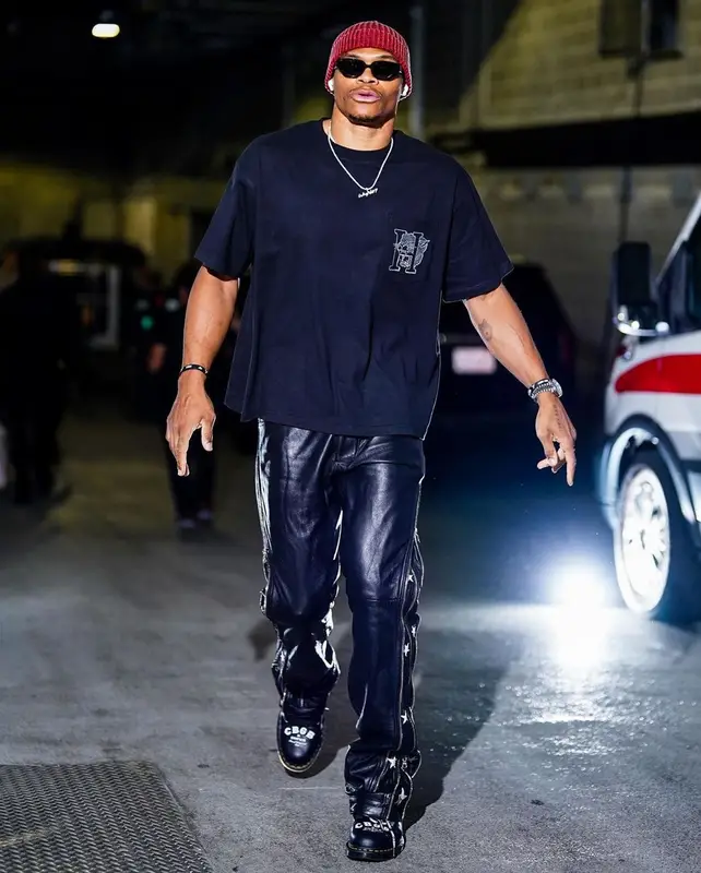 Russell Westbrook outfit in Cease±Desist, Goyard, and Honor The Gift, 2022