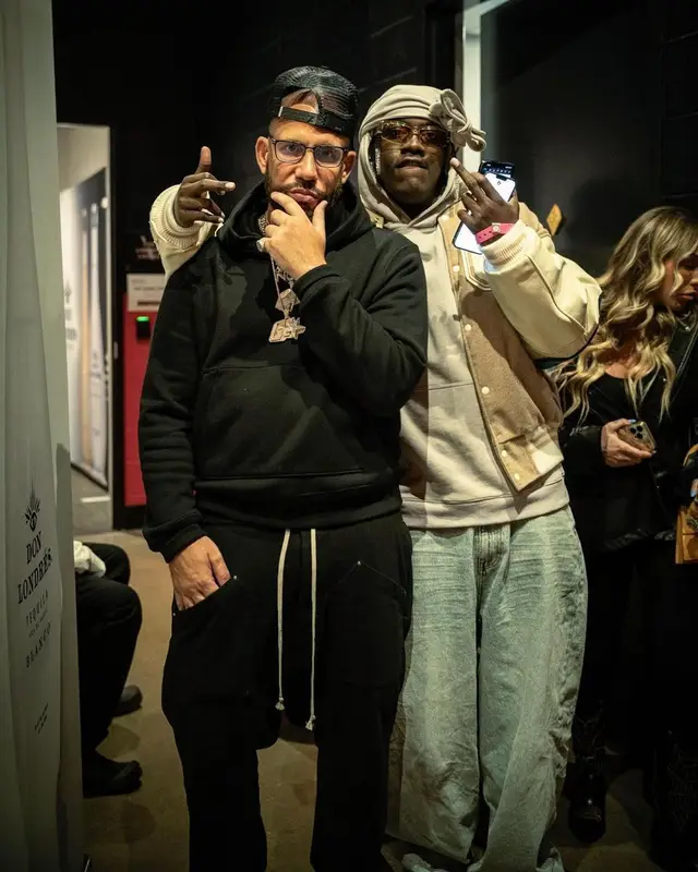 DJ Drama outfit in Rick Owens and Amiri, 2022