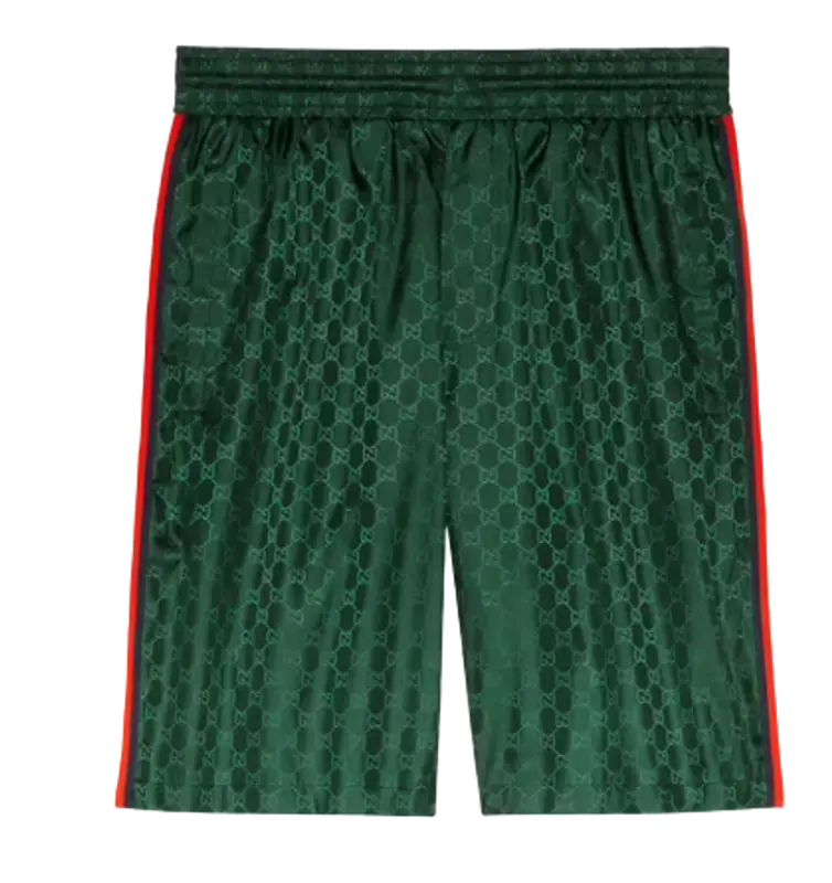 Gucci Nylon Green Jacquard Swim Shorts $880