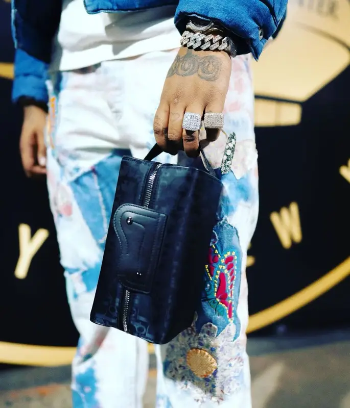 Fivio Foreign outfit in Dior, Loewe, and Marni, 2022