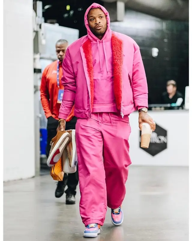 PJ Tucker outfit in Valentino, Nike, and Goyard, 2022