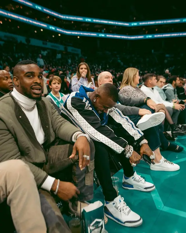 DaBaby outfit in Louis Vuitton and Jordan, 2022