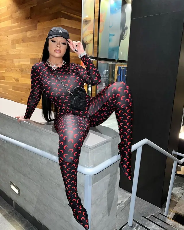 Latto outfit in Marine Serre, 2022