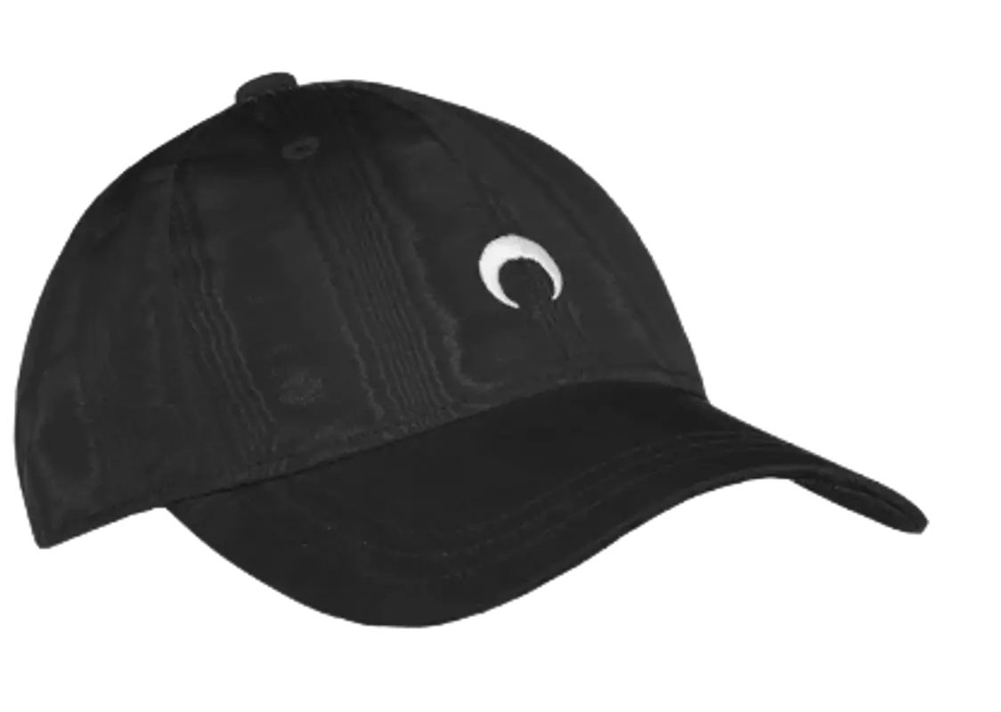 Marine Serre Embroidered Moire Black Cap $223