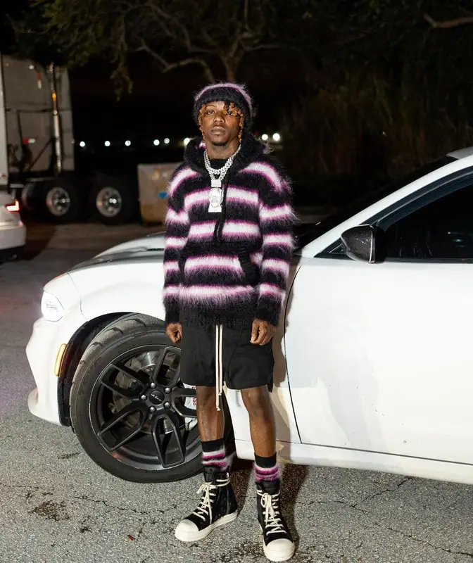 Jackboy outfit in Rick Owens and Marni, 2022