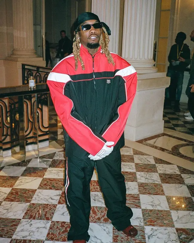 Offset outfit in Maison Margiela, Balenciaga, and Supreme, 2022