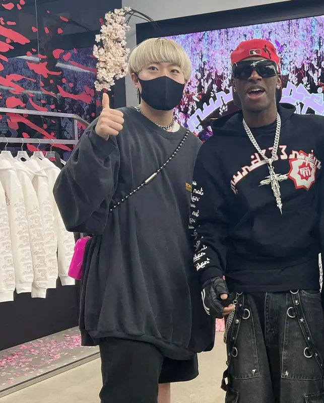 Bloody Osiris outfit in Murd333r.Fm, Balenciaga, and Louis Vuitton, 2022