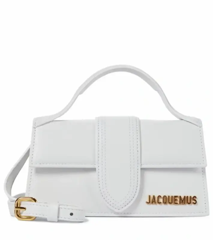 Jacquemus Le Grand Bambino Leather Top Handle Bag In White $815