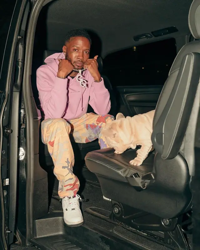 Shy Glizzy outfit in Alyx, Stone Island, and Undercover, 2022