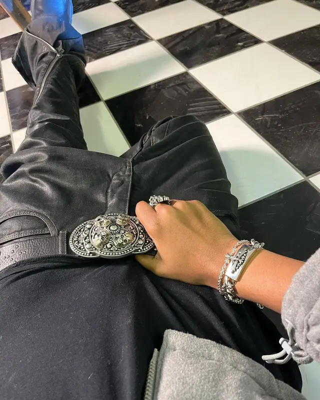 Rich Amiri outfit in Chrome Hearts and Rick Owens, 2022