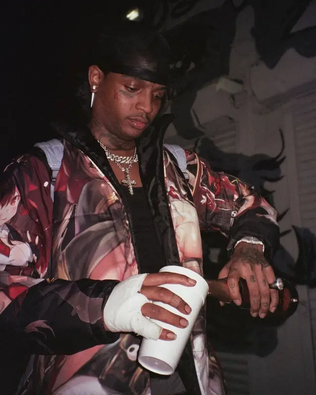 Ski Mask The Slump God outfit in Insomnia Visuals, 2021