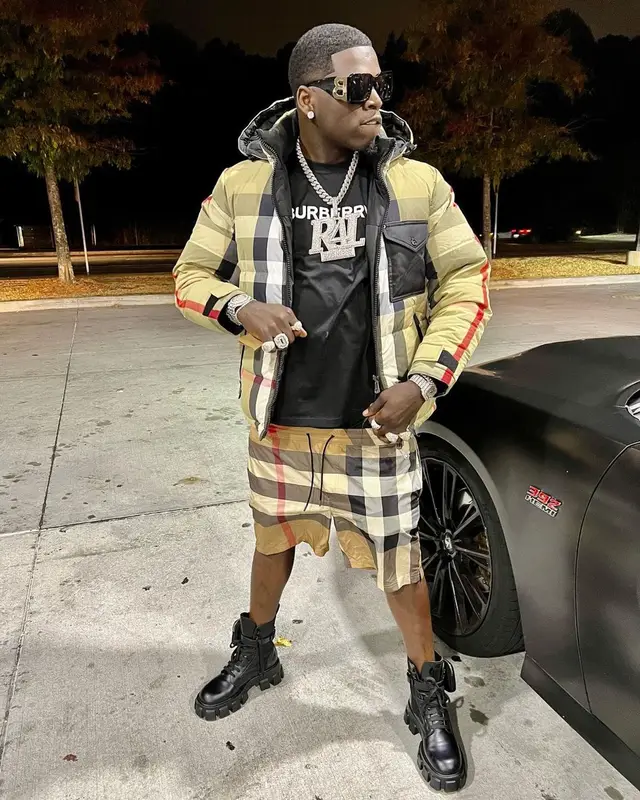 Big Boogie outfit in Prada and Burberry, 2022