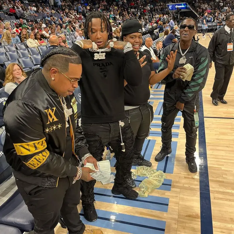Moneybagg Yo outfit in Prada, Rick Owens, and Chrome Hearts, 2022