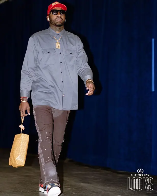 John Wall outfit in Dickies, Goyard, and Gallery Dept., 2022