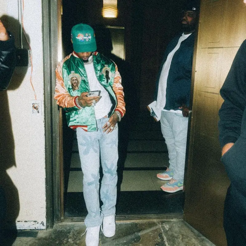 Tory Lanez outfit in Saint Michael, Nike, and Better With Age, 2022