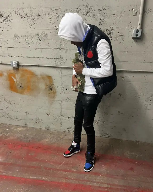 Nardo Wick outfit in Moncler, Amiri, and Nike, 2022