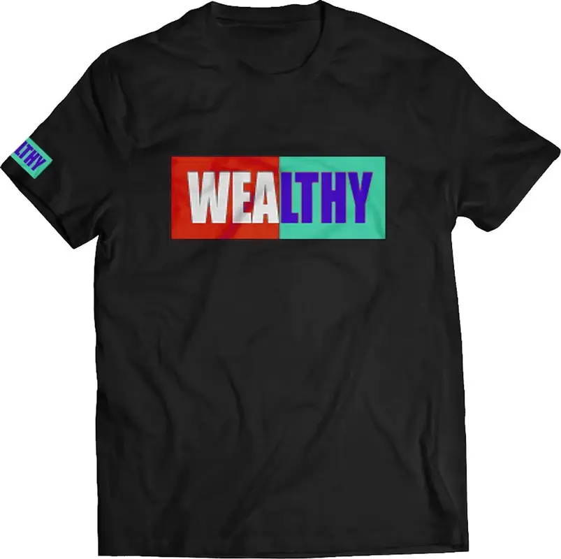 The Wealthy Brand Wealthy Logo Black T-Shirt $55