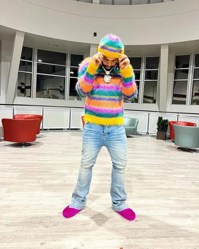 Money Man outfit in Amiri, Cartier, and Marni, 2022