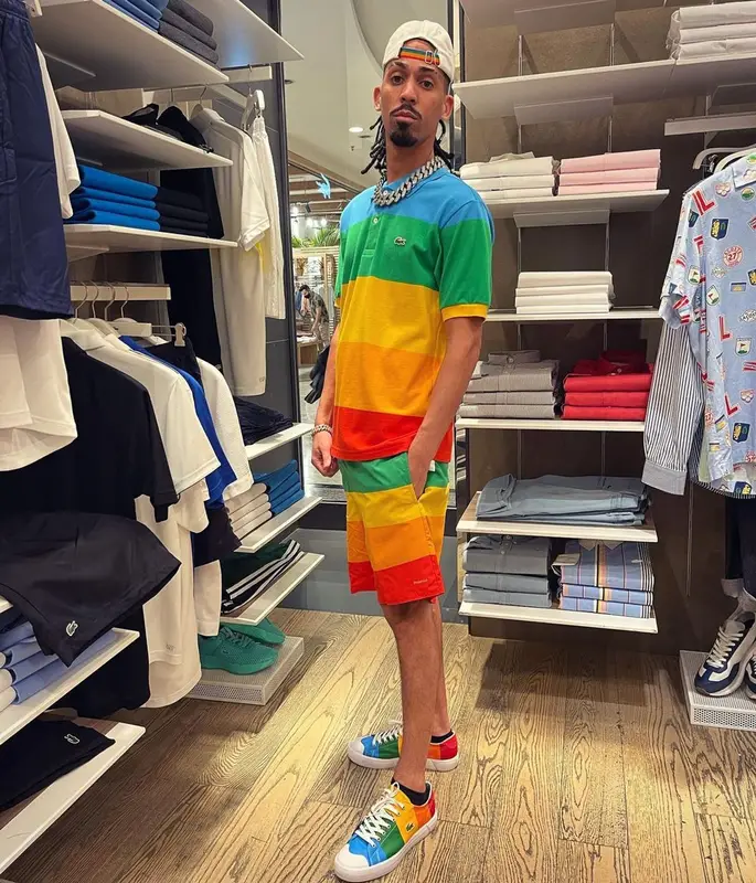 Young Mascka outfit in Lacoste, 2021