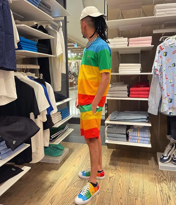 Young Mascka outfit in Lacoste, 2021