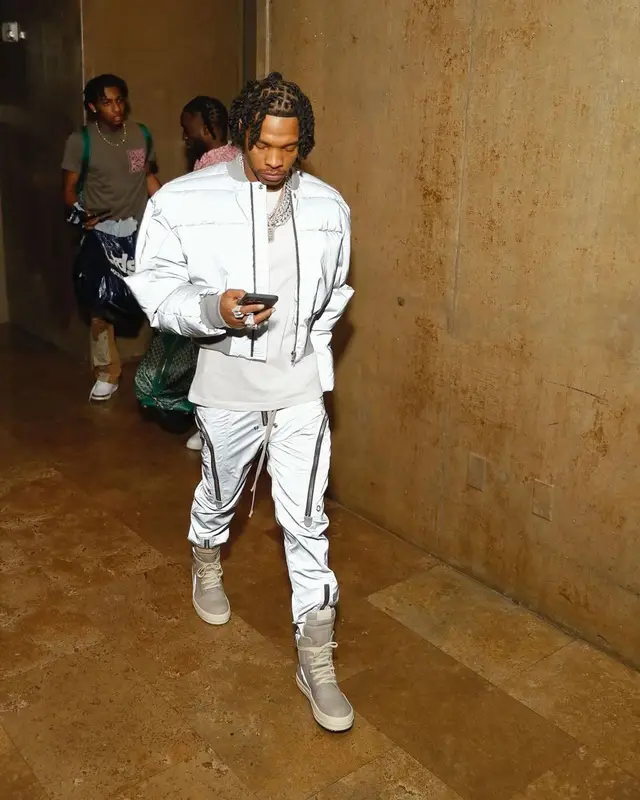 Lil Baby outfit in Rick Owens, 2022