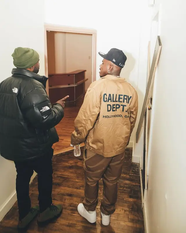 DaBaby outfit in Gallery Dept., Nike, and New Era, 2022