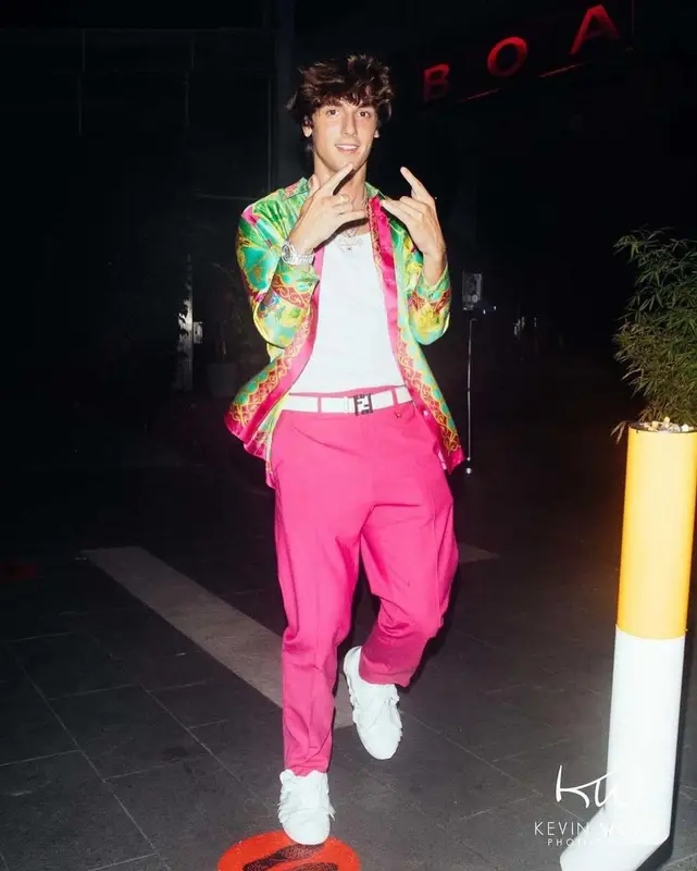 Bryce Hall outfit in Philipp Plein, Versace, and Fendi, 2021