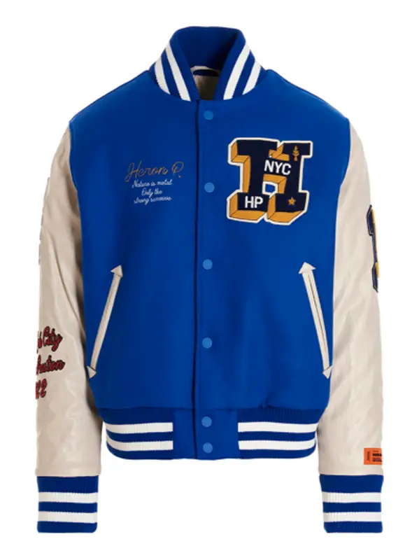 Heron Preston Patches Wool-Blend And Faux Leather Varsity Jacket