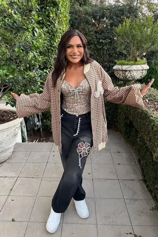 Mindy Kaling outfit in Area and Nike, 2022