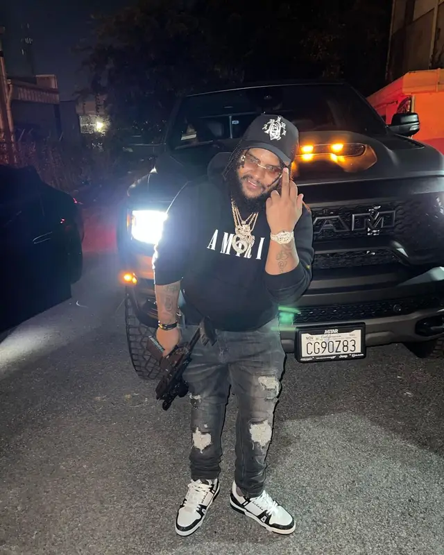 RMC Mike outfit in Louis Vuitton and Amiri, 2022