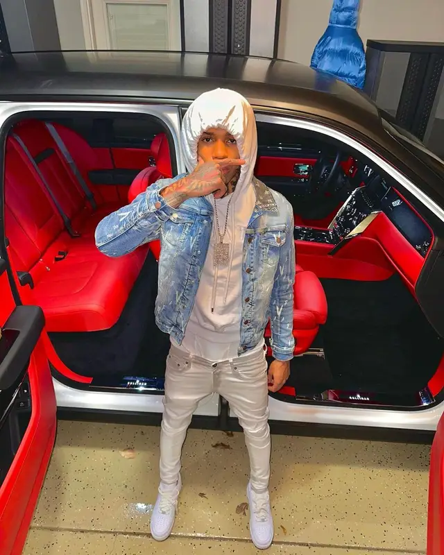 NLE Choppa outfit in Valabasas, Lanvin, and Nike, 2022