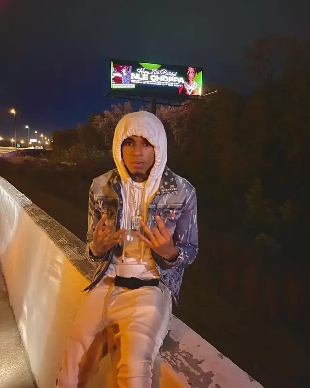 NLE Choppa outfit in Valabasas, Lanvin, and Nike, 2022