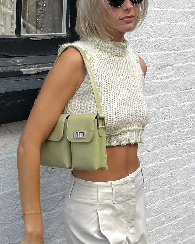 Emma Chamberlain outfit in Reagan Makes Stuff, Aritzia, and By Far, 2022