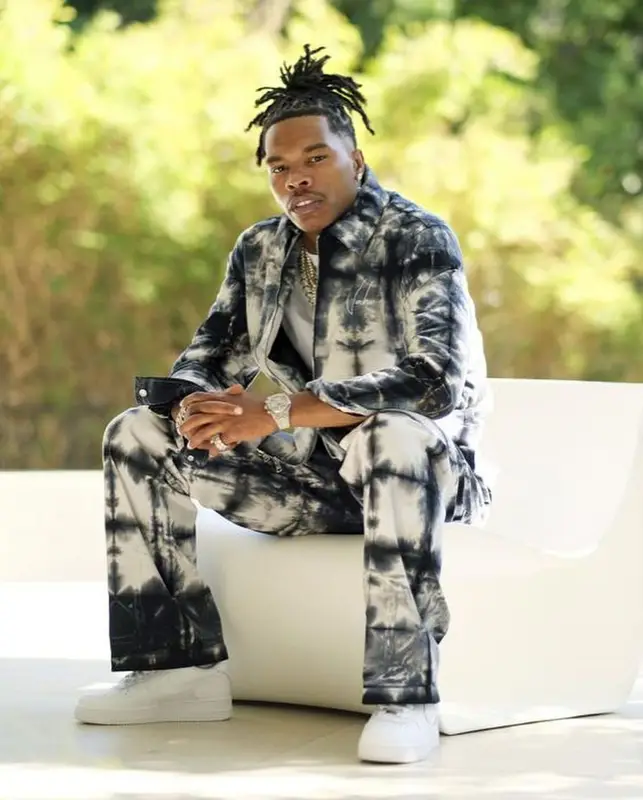 Lil Baby outfit in Nahmias and Nike, 2022