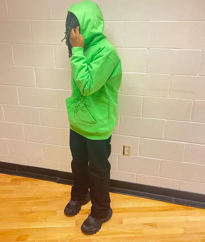 Maajins outfit in Young Thug Merch, Levi’s, and Spider Worldwide, 2022