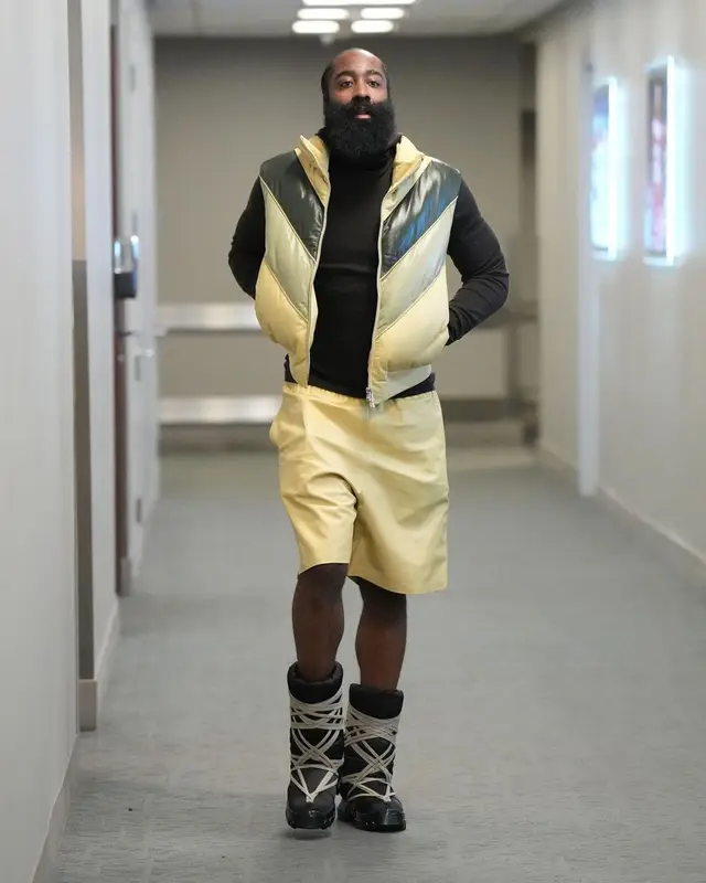 James Harden outfit in Bottega Veneta and Rick Owens, 2022