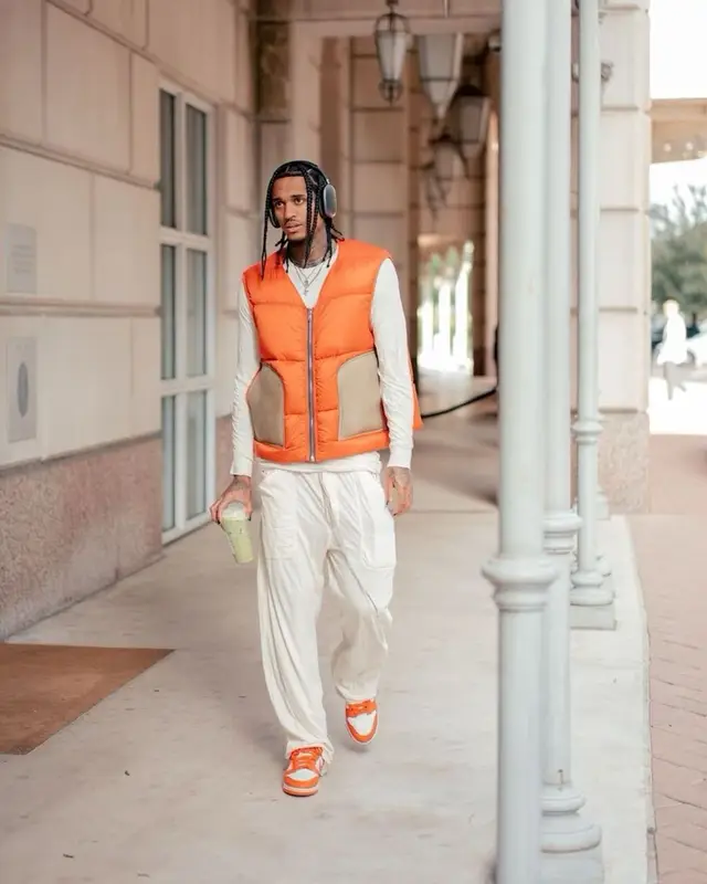 Jordan Clarkson outfit in Rick Owens, Nike, and Apple, 2022