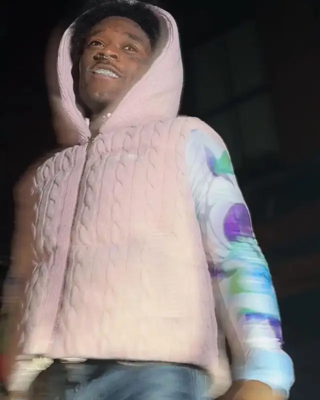 Lil Uzi Vert outfit in Miu Miu, Chopova Lowena, and Helmut Lang, 2022